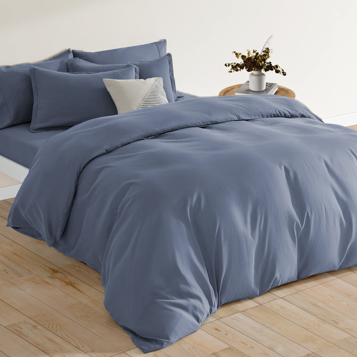 Sonive Bedding Duvet Cover Set Super Soft And Breathable Double Brushed Microfiber 3 Pieces With Zipper Closure 8 Corner Ties (F