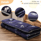 Navy Space Adventure Japanese Floor Futon Mattress, Thicken Tatami Mat Sleeping Pad Foldable Bed Roll Up Mattress Floor Lounger Bed Couches And Sofas For Kids Full Size