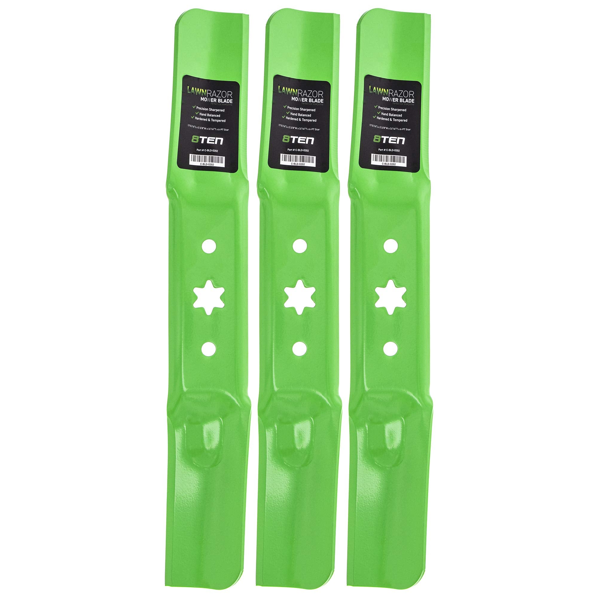 8Ten Lawnrazor Mower Blade For Mtd Cub Cadet 942-05052A Rzt S50 Xt1 Gt50 Lt50 Xt2 Troy Bilt (Medium Lift) 3 Pack