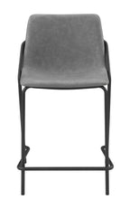 Coaster Home Furnishings Solid Back Upholstered Counter Height Stools Grey and Black (Set of 2) (183452)