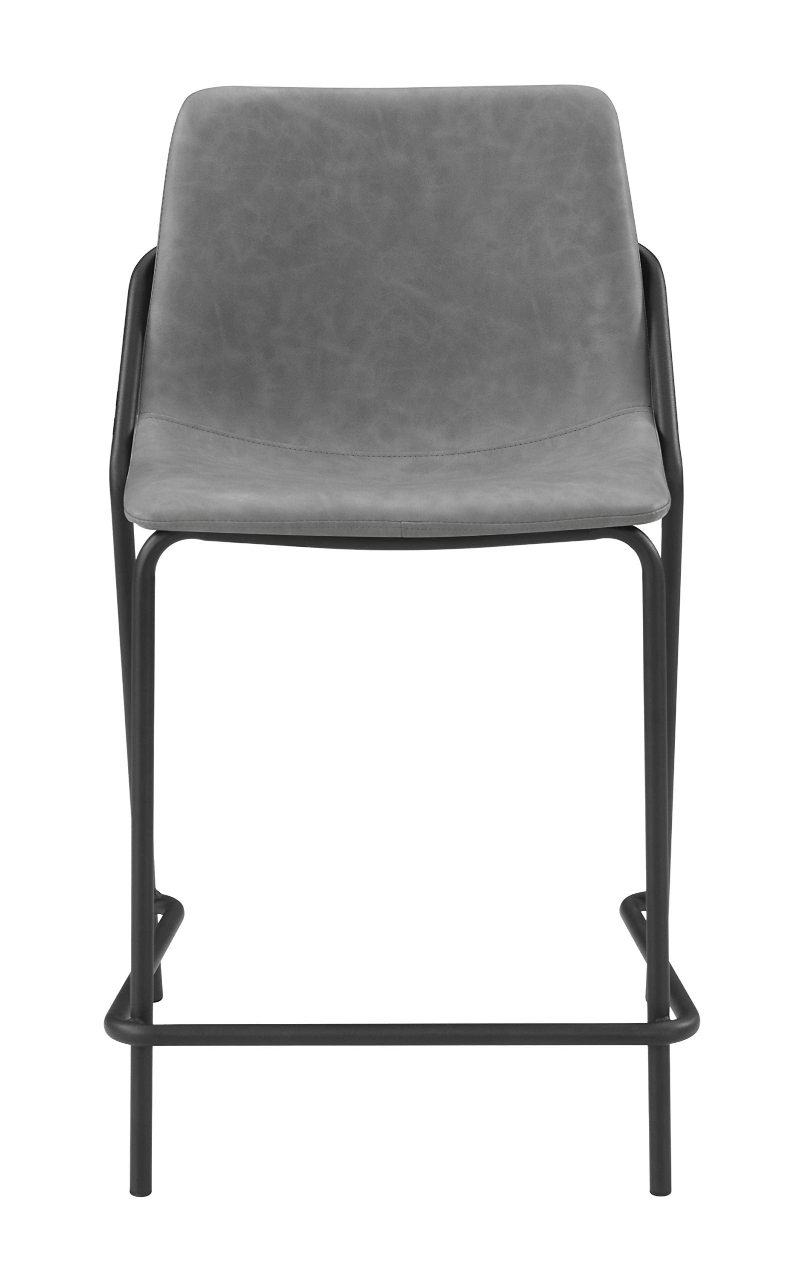 Coaster Home Furnishings Solid Back Upholstered Counter Height Stools Grey and Black (Set of 2) (183452)