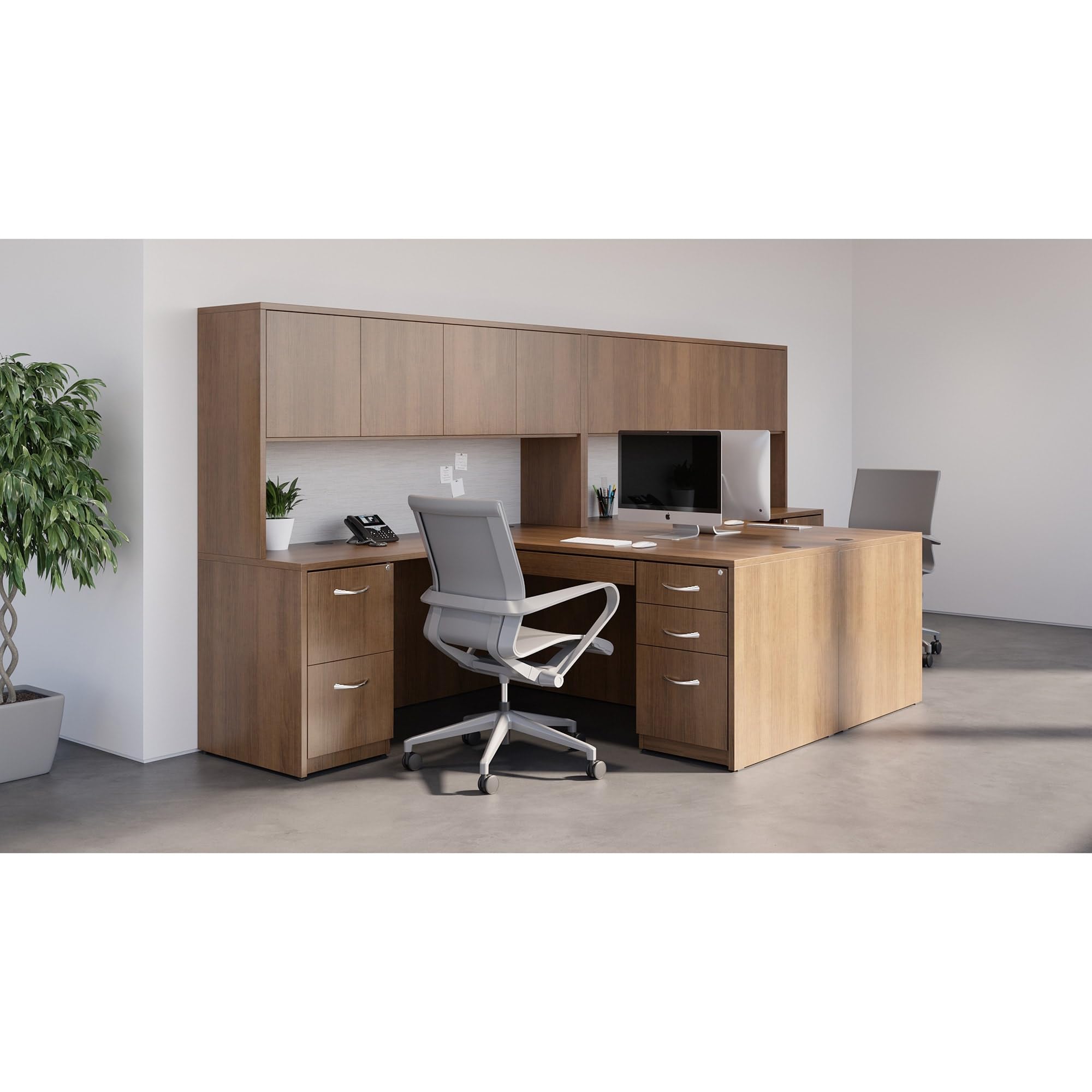 Lorell Walnut Laminate Office Suite Desking