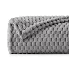 Bedelite Fleece Throw Blanket For Couch & Bed - 3D Jacquard Decorative Grey Blanket, Super Soft And Cozy Warm Fuzzy Blanket All