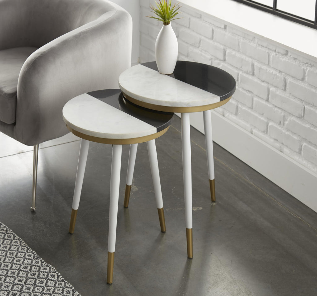 Steve Silver Taj Marble Top Nesting Tables