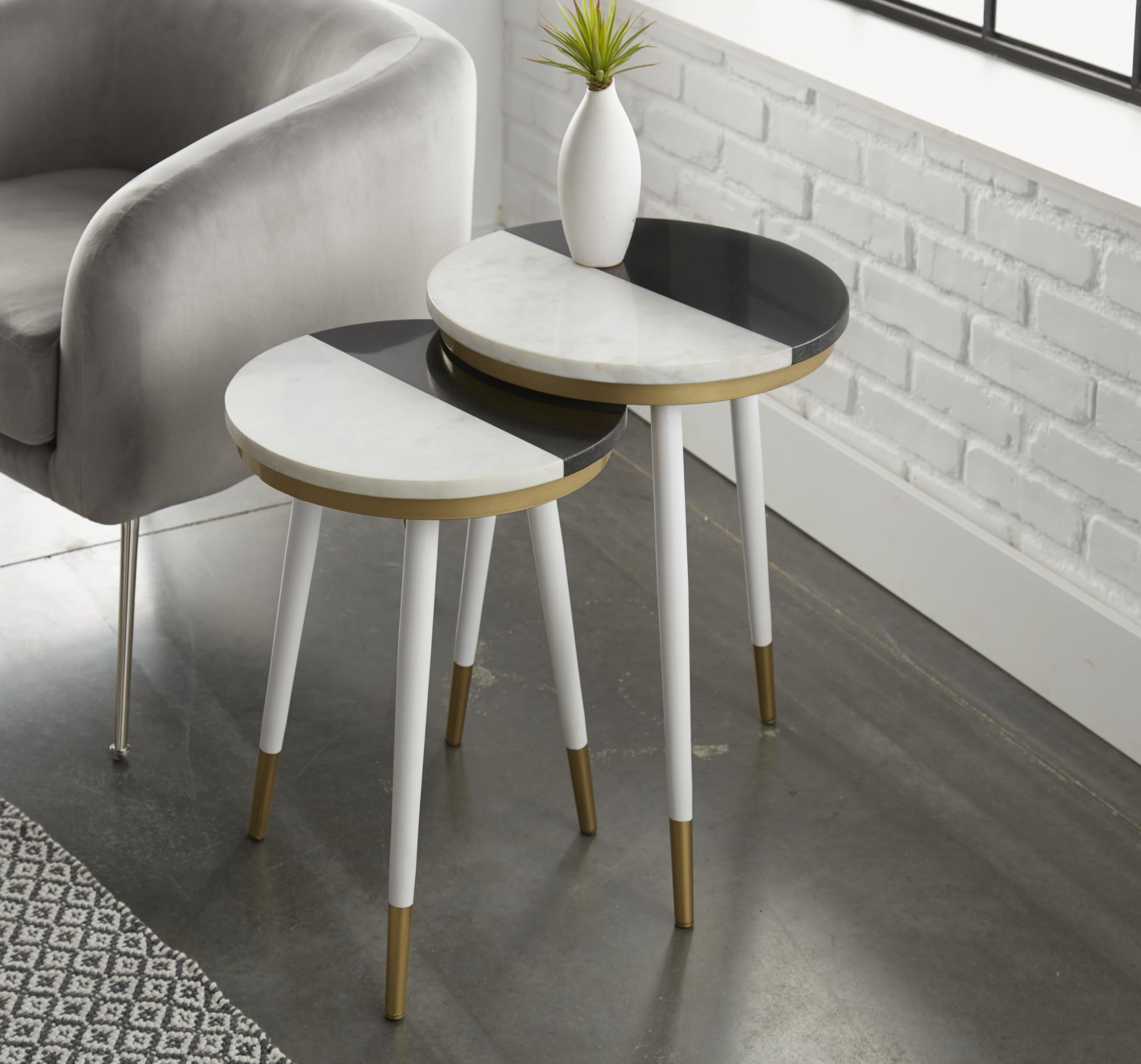 Steve Silver Taj Marble Top Nesting Tables