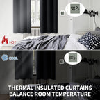 Bgment Rod Pocket Blackout Curtains For Bedroom - Thermal Insulated Room Darkening Curtain For Living Room, 52 X 54 Inch, 2 Panels, Black