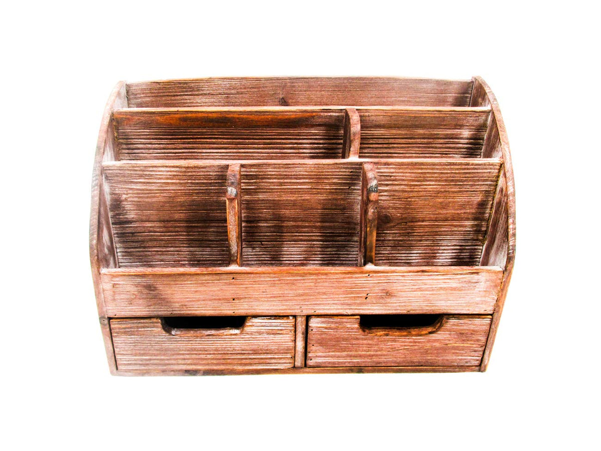 Farmhouse Style Wood Desk Mail Organizer For Office By Trademark Innovations
