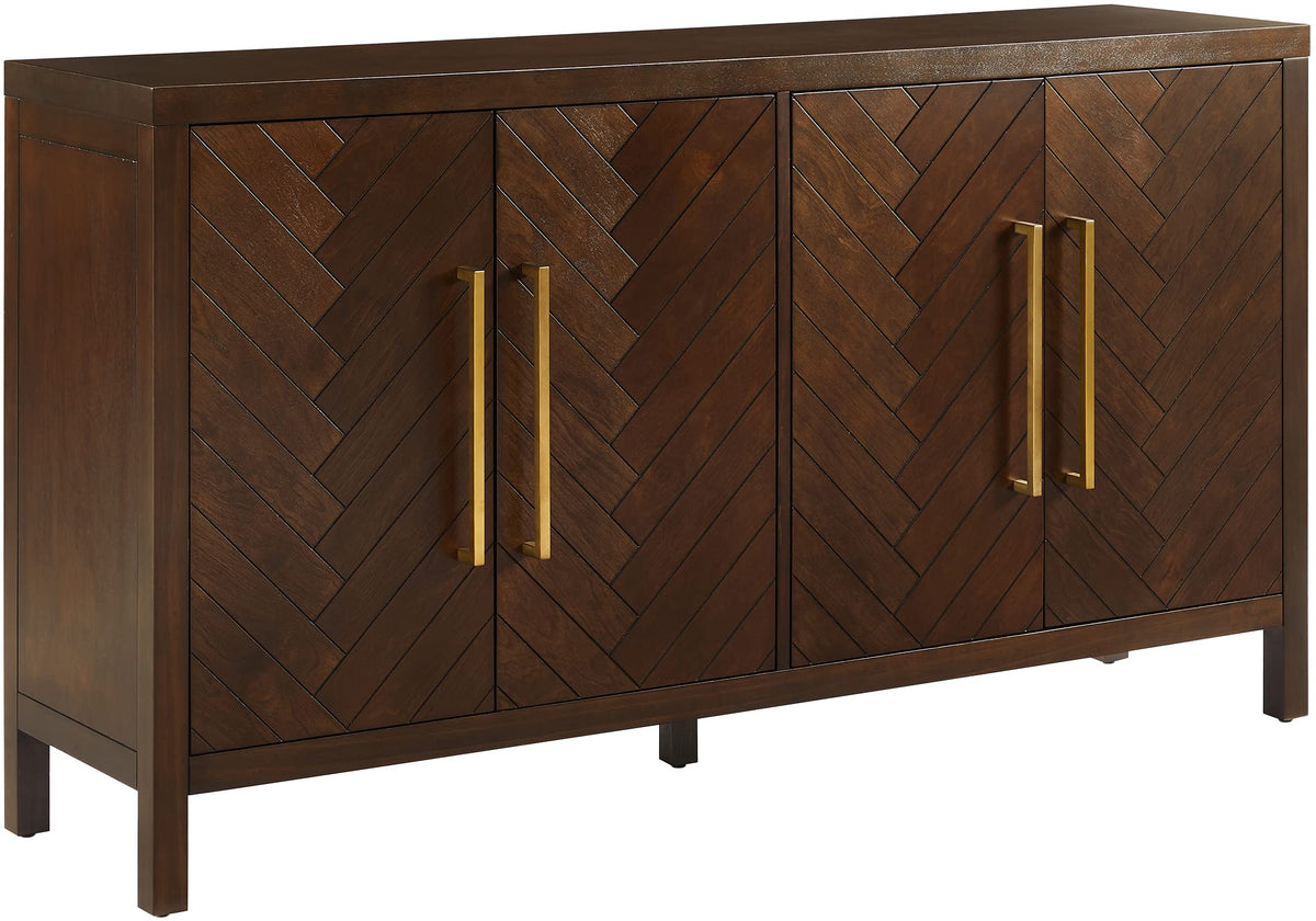 Crosley Furniture Darcy Modern Sideboard Buffet Cabinet with Storage Shelves, Living Room, Kitchen, Dining, Dark Brown