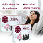 Peony Incense Cones - Total 20 Cone Incense - Dual Pack Of 10 Insence Cones - Incense Cones Scented - Cone Incense Scents - Inse