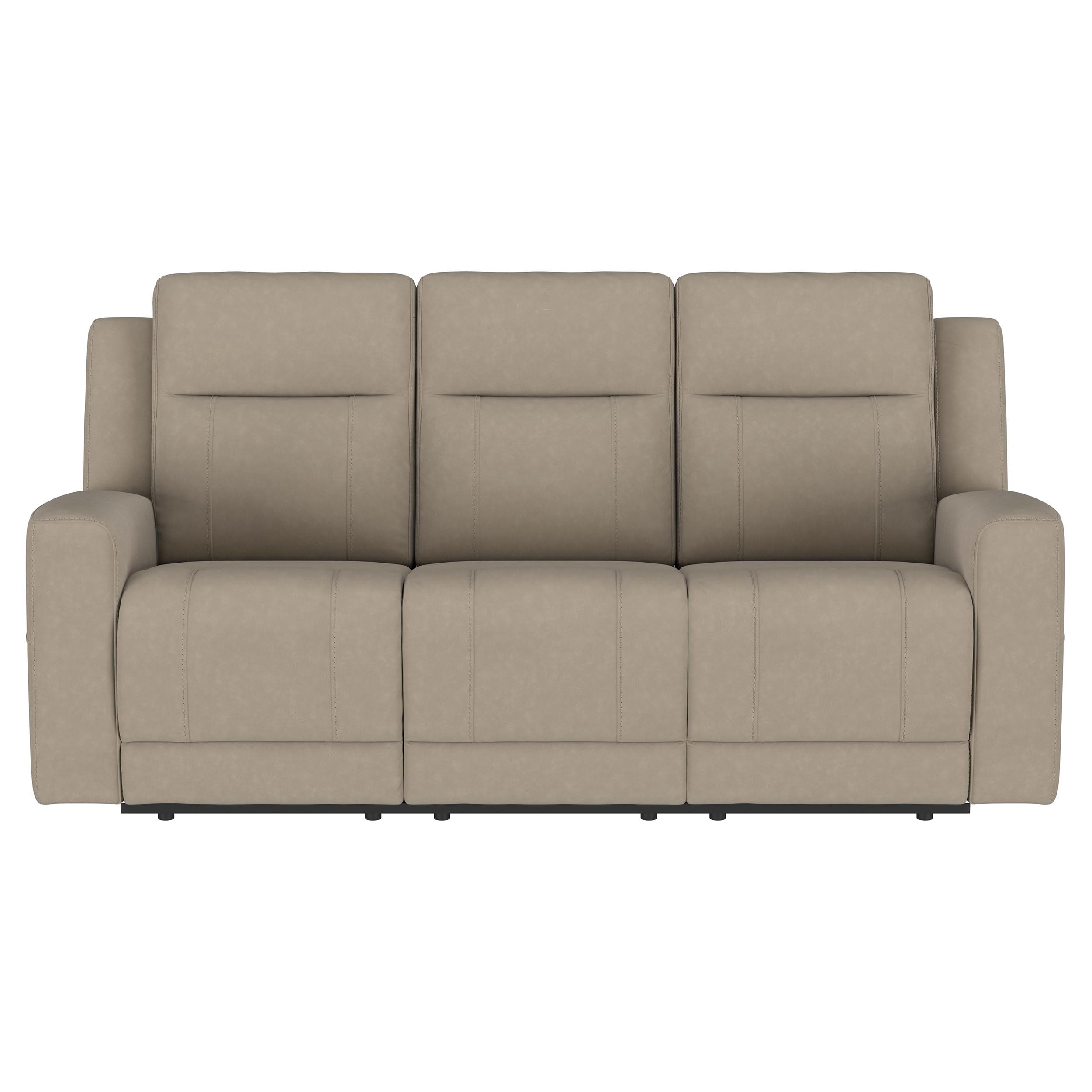 Coaster Home Furnishings Brentwood 2-Piece Upholstered Reclining Sofa Set Taupe