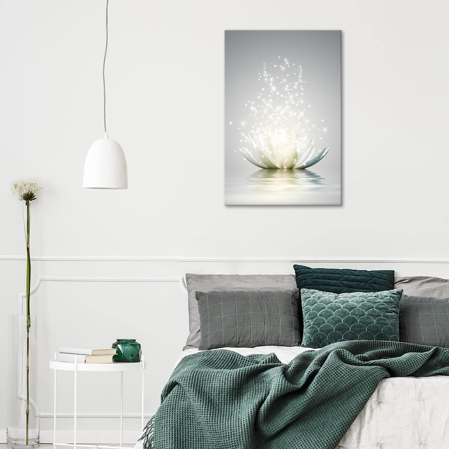 Lotus Floral Canvas Prints Art For Zen Office Wall Art Meditation Pictures Modern Artwork Poster For Zen Wall Spa Photo Yoga Roo