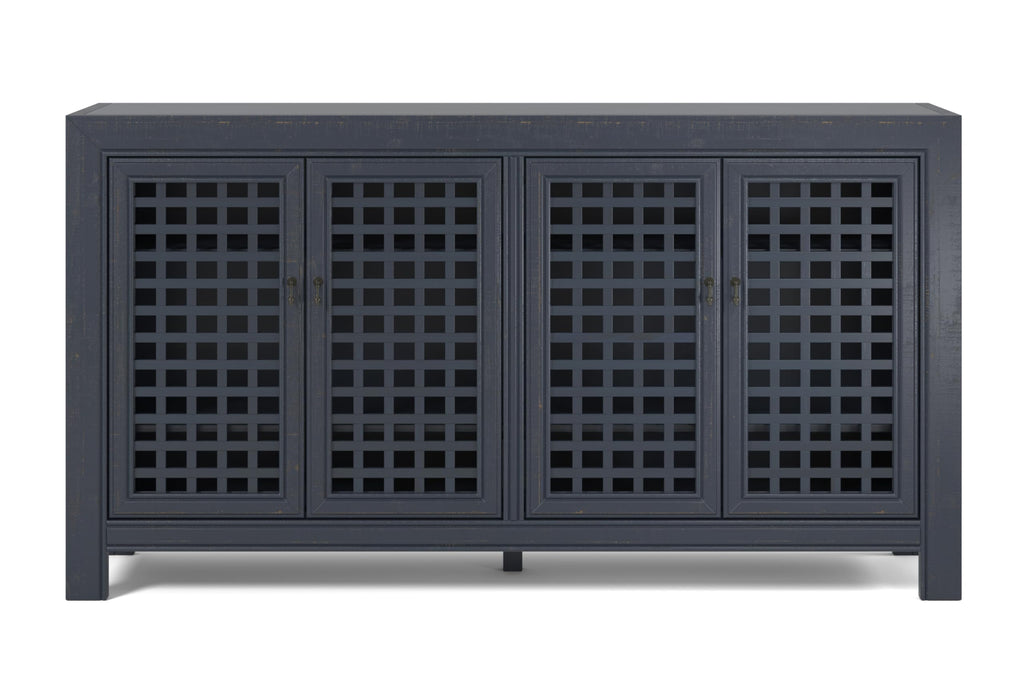 Steve Silver Co Rio Cabinet, Silver, Navy