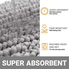 Yimobra Bathroom Rugs Sets 2 Piece, Luxury Fluffy Chenille Bathroom Rugs Toilet Mat, Soft Comfortable Non Slip Bath Rug, Machine