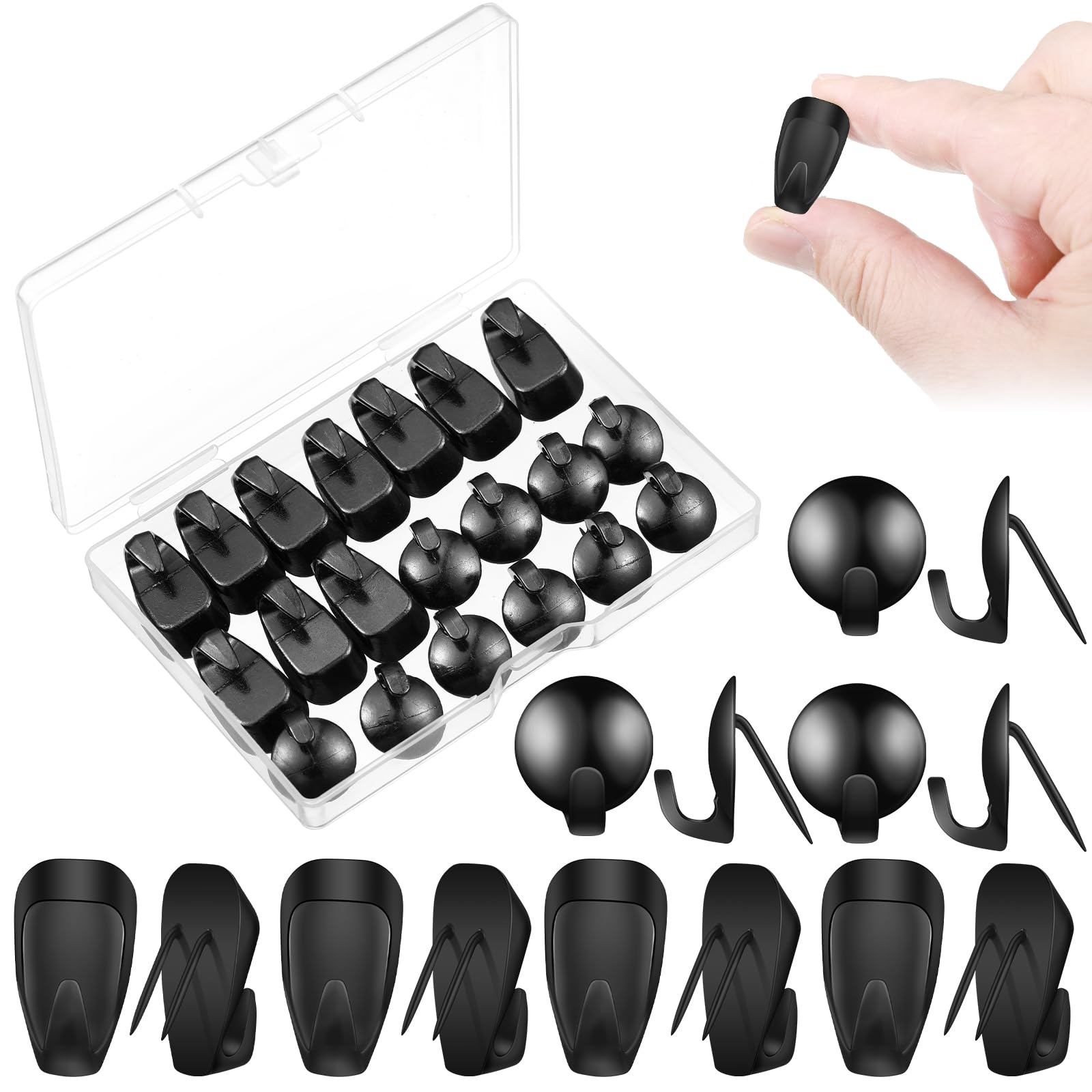 Auroray Cubicle Hooks Fabric Panel Wall Hooks, 20 Pieces Metal Push Pin Picture Hanging Hooks For 40 Lbs/20 Lbs, Cubicle Coat Ho