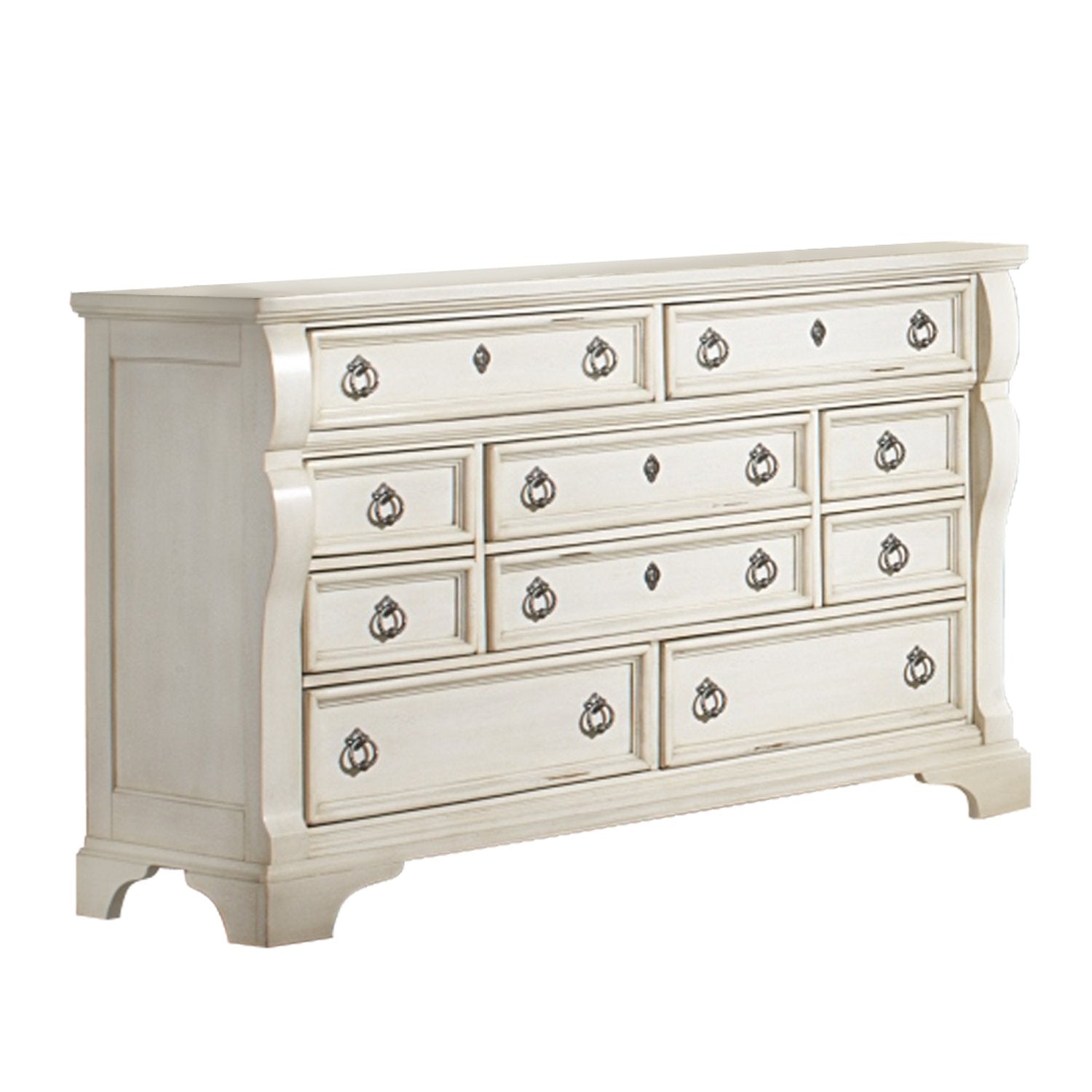 Heirloom Antique White Triple Dresser - Thumbnail 4