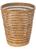 Kouboo 1030059 La Jolla Rattan Mesh Round Waste Basket, 11 x 11 x 12, Honey Brown