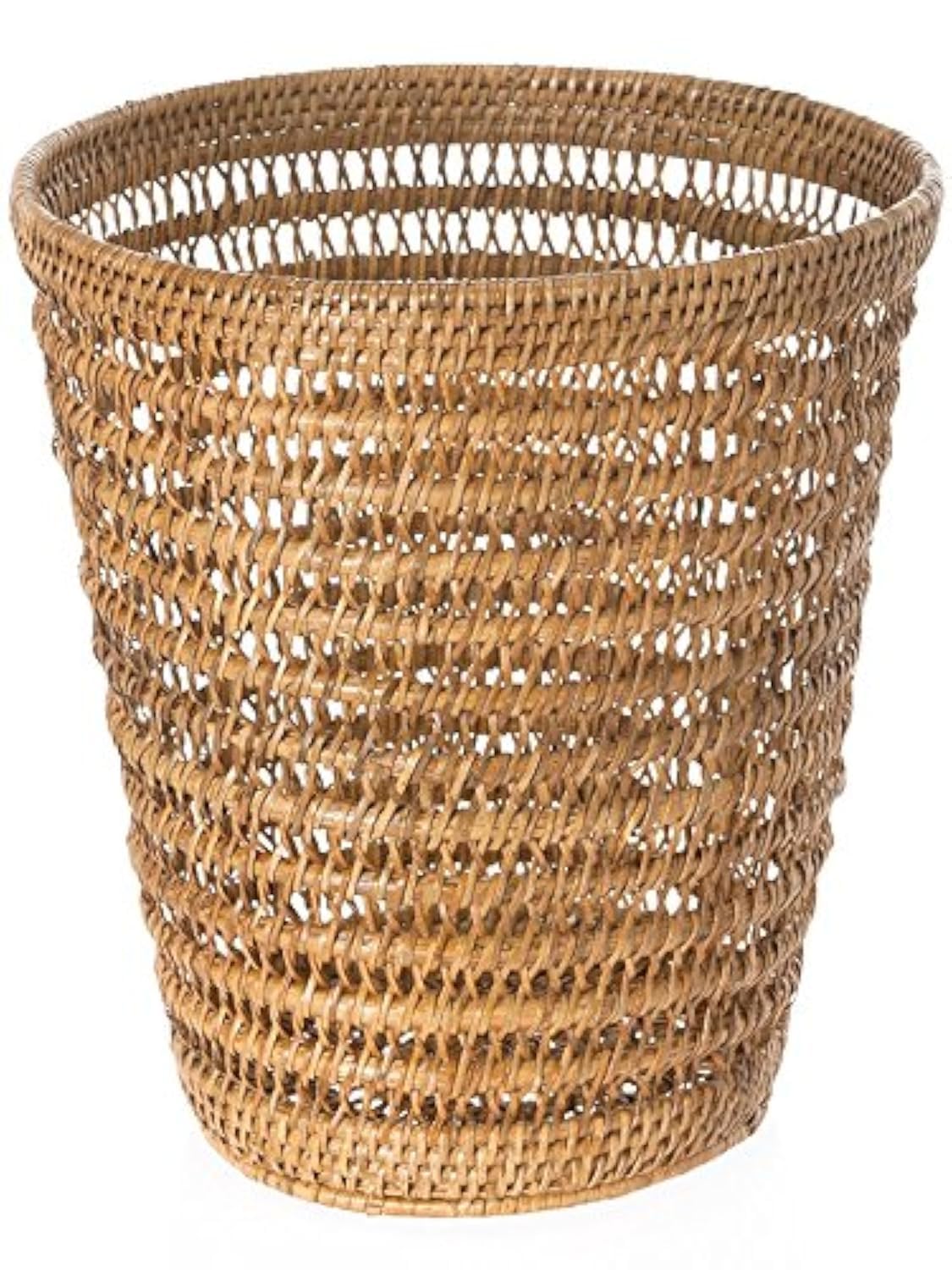 Kouboo 1030059 La Jolla Rattan Mesh Round Waste Basket, 11 x 11 x 12, Honey Brown