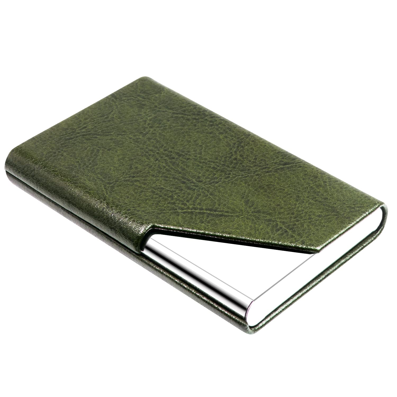 Padike Business Card Holder, Pu Leather & Stainless Steel Multi Card Case For Men & Women, Name Card Holder, Credit Card Wallet,