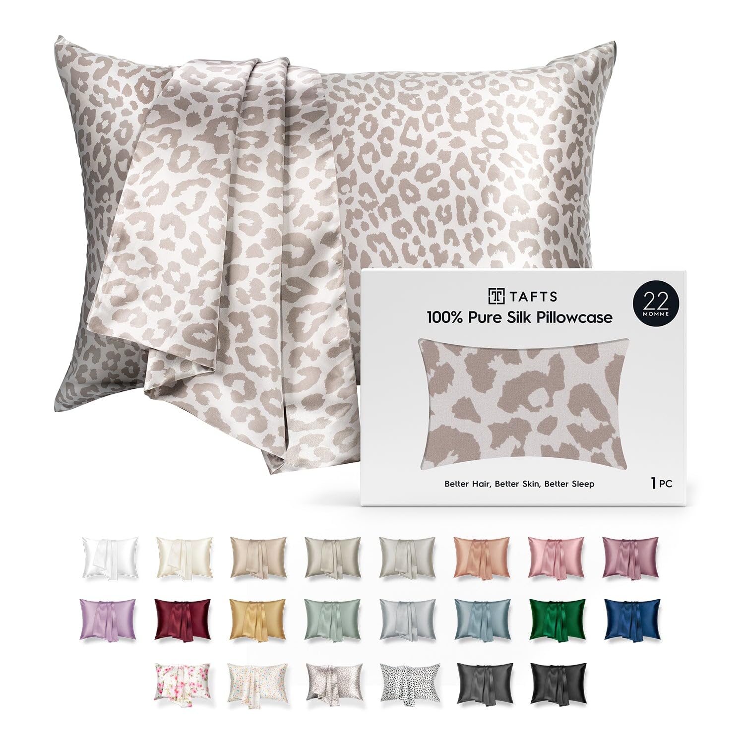 Tafts 22Mm 100% Pure Mulberry 6A Silk Pillowcase For Hair & Skin With Envelope Closure, Cooling, Natural, Organic, Double Sided