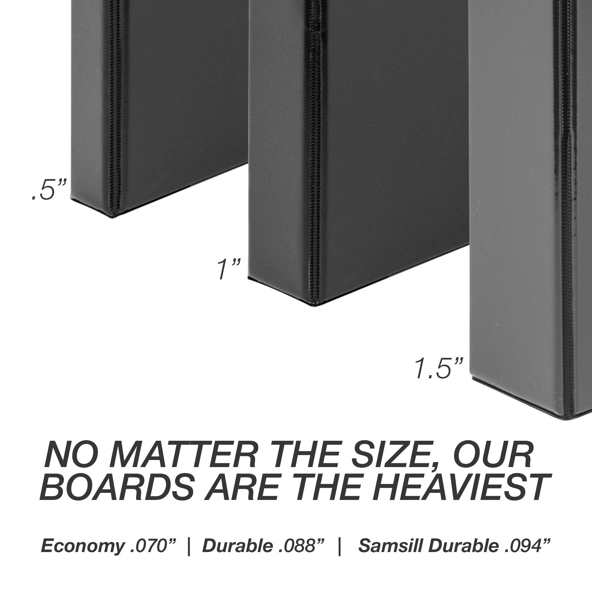 Samsill Durable 1.5 Inch Binder, Made In The Usa, Round Ring Customizable Clear View Binder, White, 12 Pack (Mp128457)