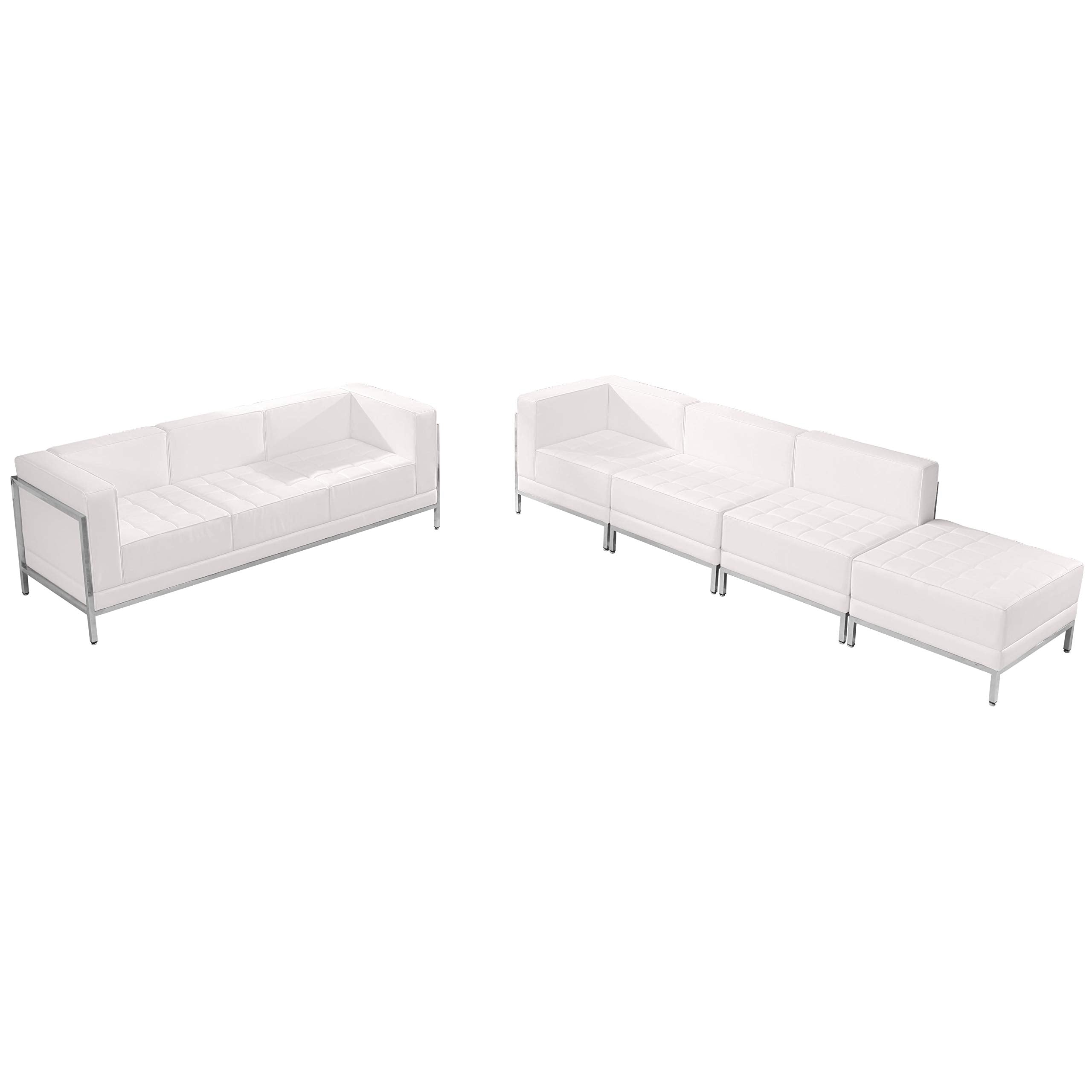 Flash Furniture Hercules Imagination Series White Leathersoft Sofa & Lounge Chair Set, 5 Pieces