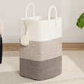 Tall Hamper Laundry Basket With Handles,Woven Cotton Rope Laundry Big Hamper Sorters,Versatile Storage for Dirty Clothes,Baby an