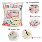 Jilpak Cat Plush Pillow, Cute Cat Plushies With Kitten Plush Doll, Removable Cat Stuffed Animals Throw Pillow, Kawaii Plushies C