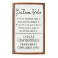 VILIGHT Bathroom Rules Sign House Warming Gifts for New Home - Farmhouse Toilet Decorations Restroom Wall Decor - Vertical 16x9.