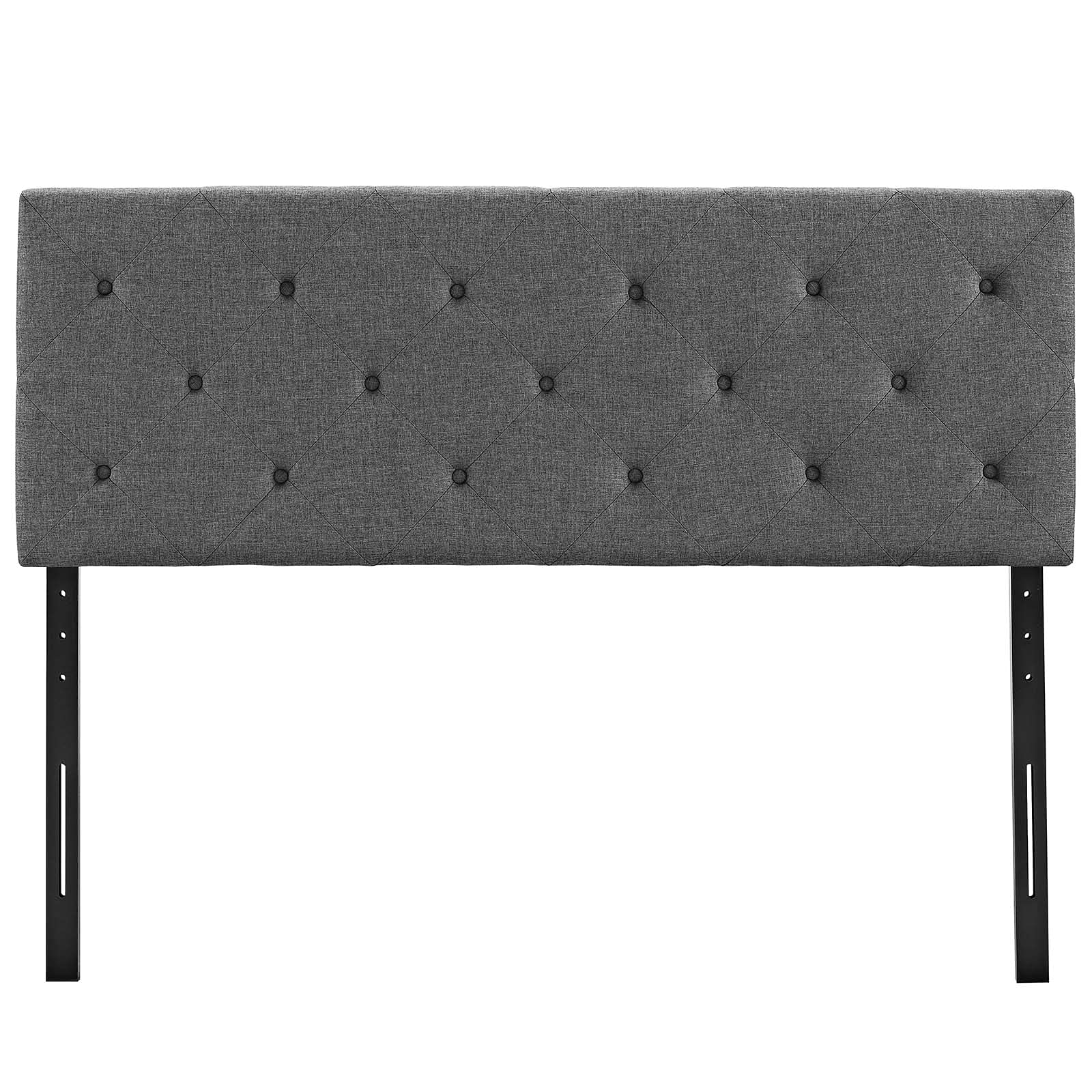 Modway Terisa Tufted Button Diamond Pattern Linen Fabric Upholstered King Headboard In Gray