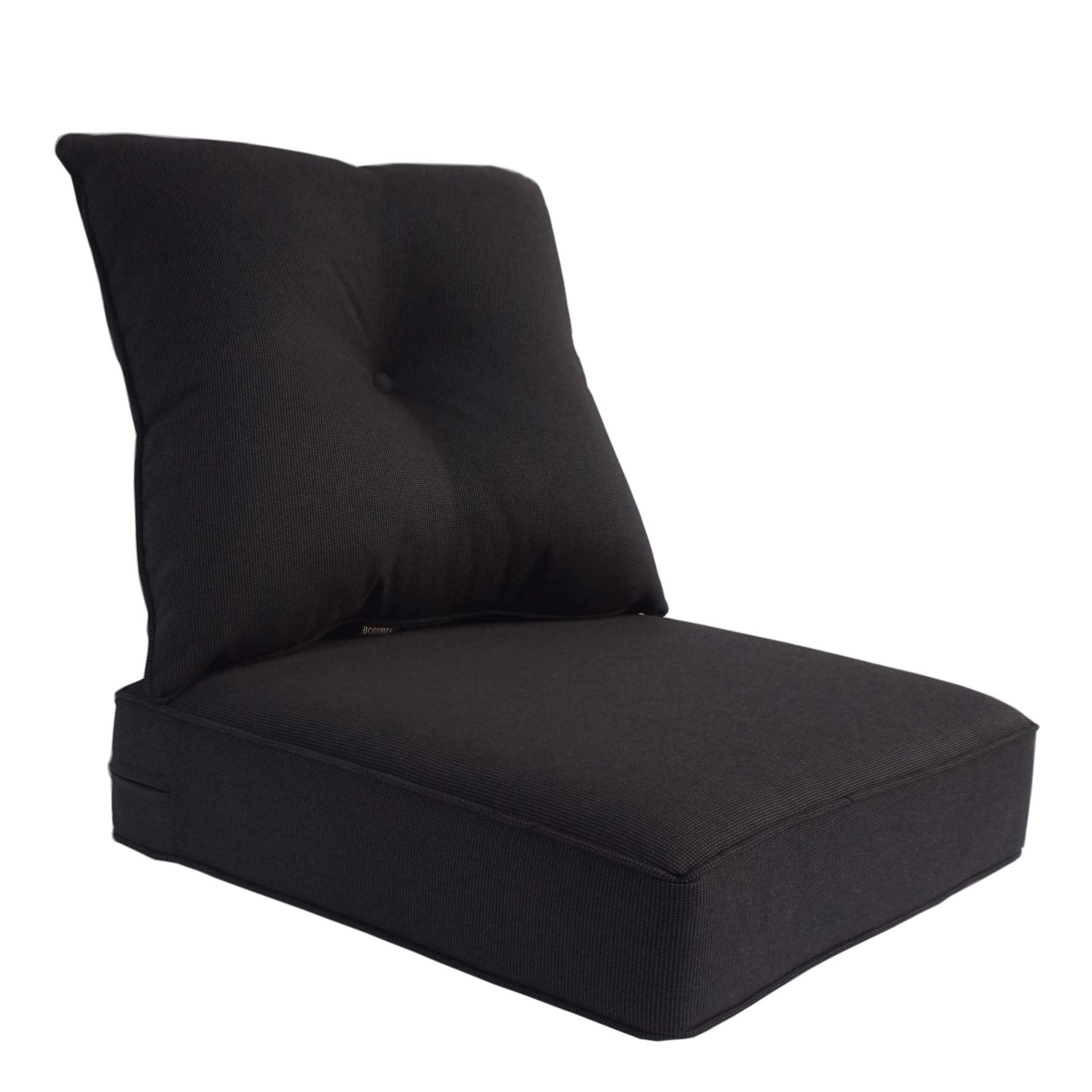 Bossima Indoor/Outdoor Deep Seat Chair Cushion Set,Spring/Summer Seasonal Replacement Cushions (Olefin Black)