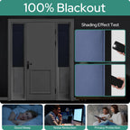 Homeideas 100% Blackout Sidelight Curtains For Front Door, Side Door Window Curtains, Front Door Curtains For Small Window, Thermal Insulated Door Window Covering, (1 Panel, W12 X L68, Stone Blue)