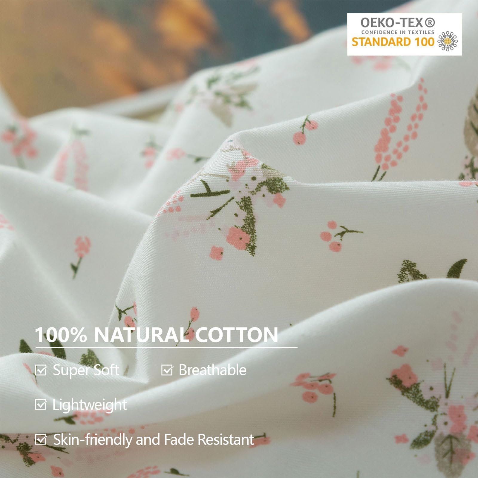 Eavd Vintage Floral Duvet Cover Full Size Cotton Girls Garden Pink Floral Bedding Sets Fulll Aesthetic Floral Comforter Cover Wi