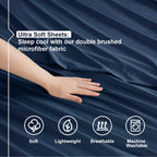 Nestl Full Size Sheet Sets - 4 Piece Full Size Sheets, Deep Pocket, Hotel Luxury, Extra Soft, Breathable And Cooling, Navy Blue Bed Sheets For Full Size Mattress