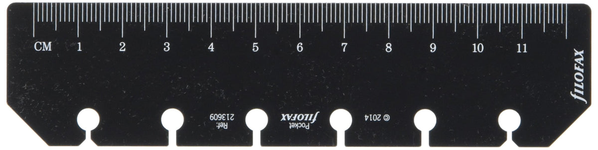 Filofax A5 Black Ruler/Page Marker, Centimeters And Inches (B343609)