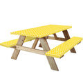 KENOBEE 6ft Picnic Table and Bench Fitted Cover, 72 Flannel Backing Elastic Edge Waterproof Wipeable Plastic Cover Fitted Vinyl 
