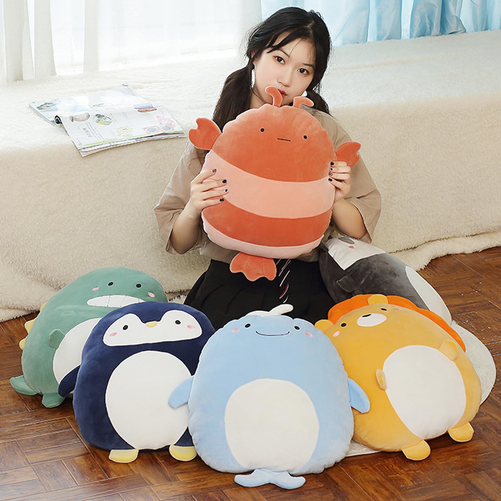 Penguin Plush Pillow, 16 Inch Kawaii Penguin Stuffed Animal Toy Cute Penguin Plushie Animal Pillows Gifts For Boys And Girls