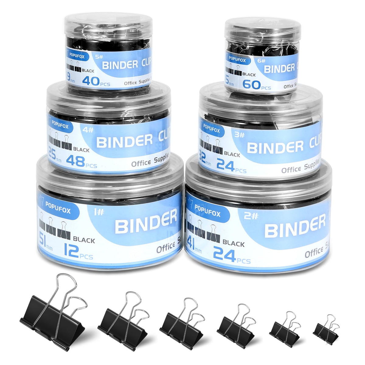 Binder Clips Assorted Sizes Including Extra Large Medium Small Mini And Micro, Office Supplies File Clamps Paper Clips, 6 Sizes