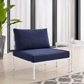 Modway Harmony Sunbrella® Outdoor Patio Aluminum Armless Chair in Gray Navy