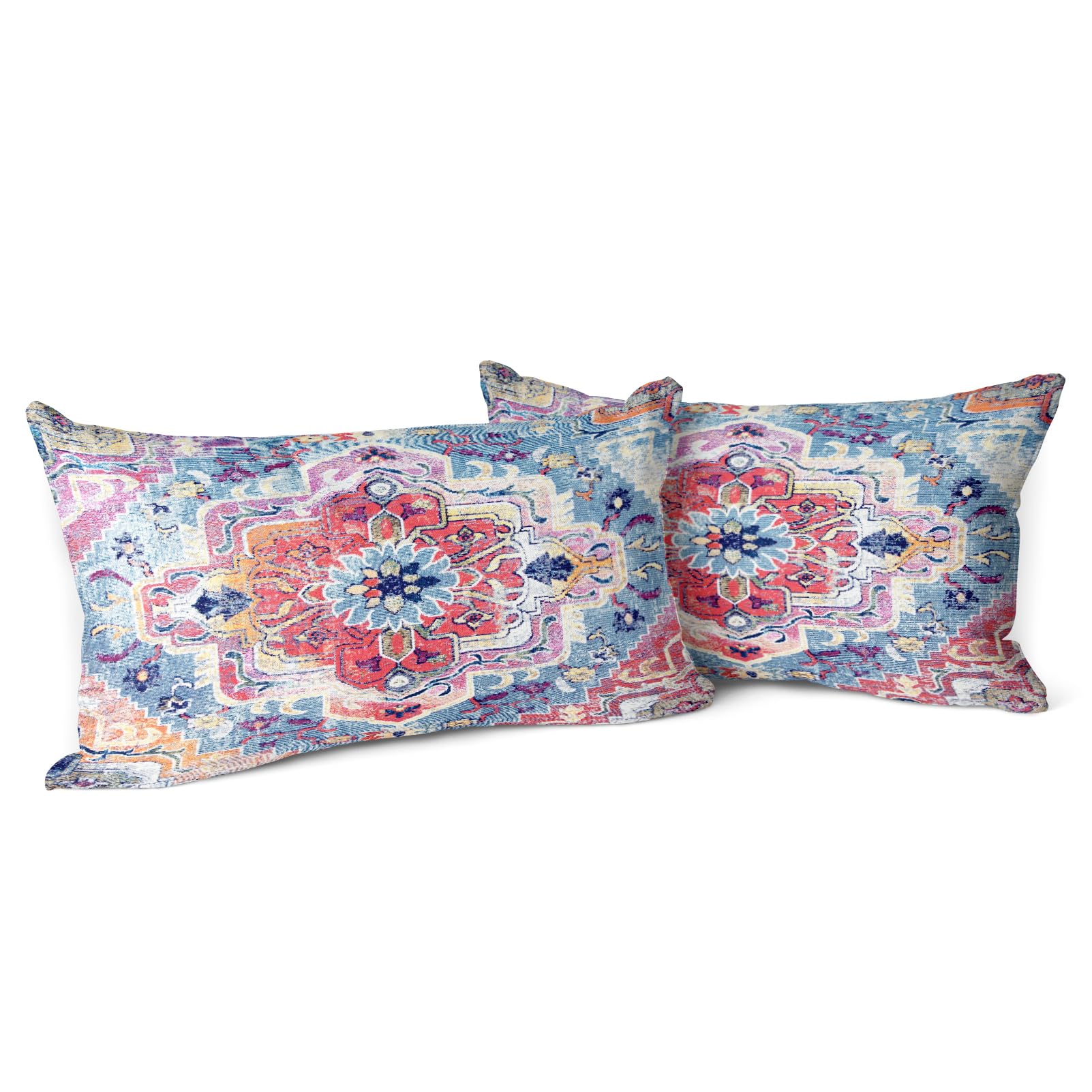 Snycler Antique Boho Hereke Rug Print Boho Throw Pillow Cover 12X20 Inch Set Of 2 Double Sided Decorative Soft Throw Pillow Case