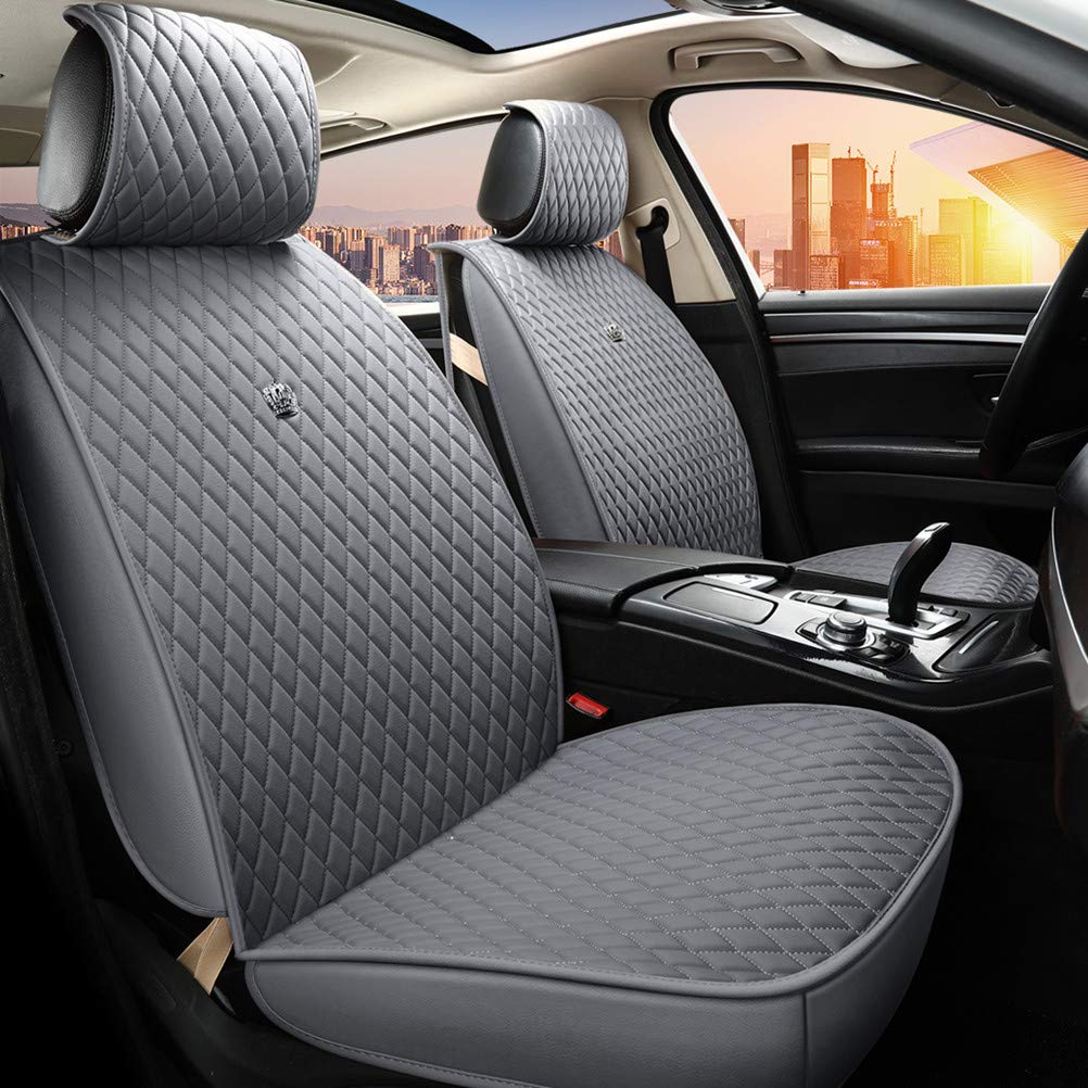Red Rain Gray Auto Seat Covers Universal Front And Rear Leather Seat Cover With Airbag Compatible 9Pcs Car Seat Covers Fit Most