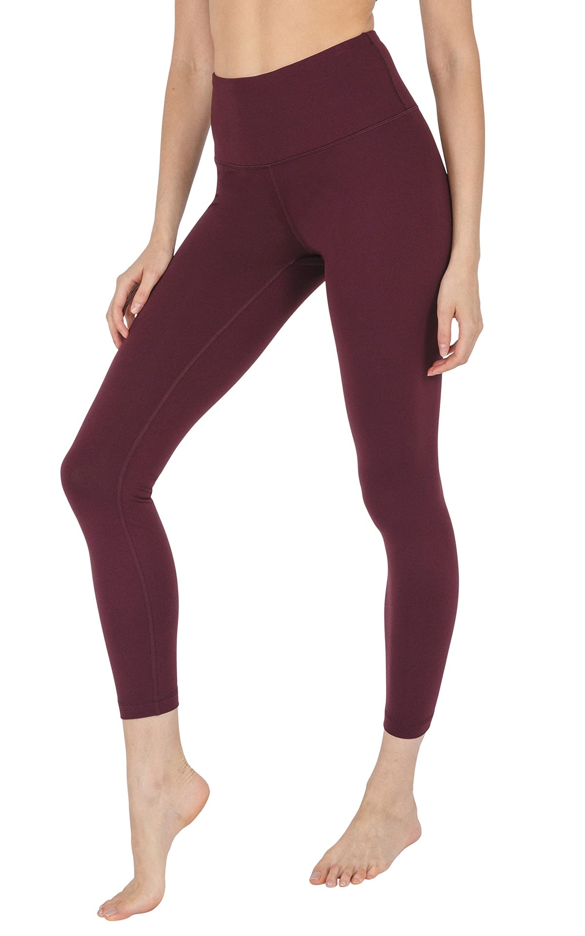 90 Degree By Reflex Ankle Length High Waist Power Flex Leggings - 78 Tummy Control Yoga Pants - Port Royale - Small