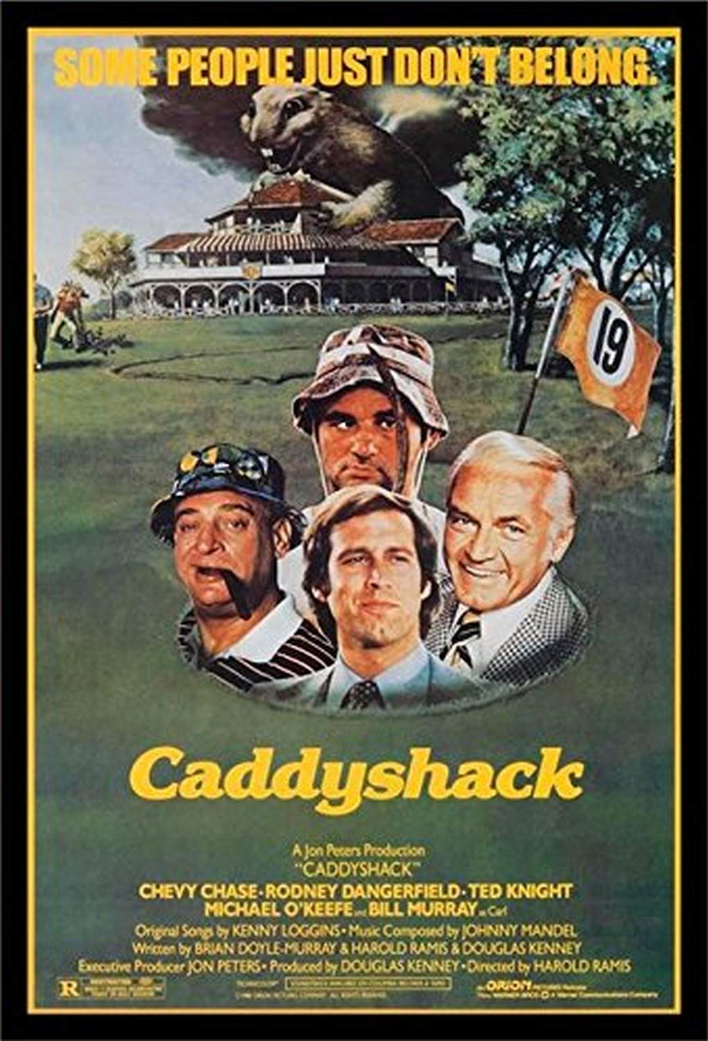 buyartforless IF PW 50830 36x24 1.25 Black Plexi Framed Caddyshack 1980 36X24 Movie Art Print Poster Comedy Classic Chevy Chase 