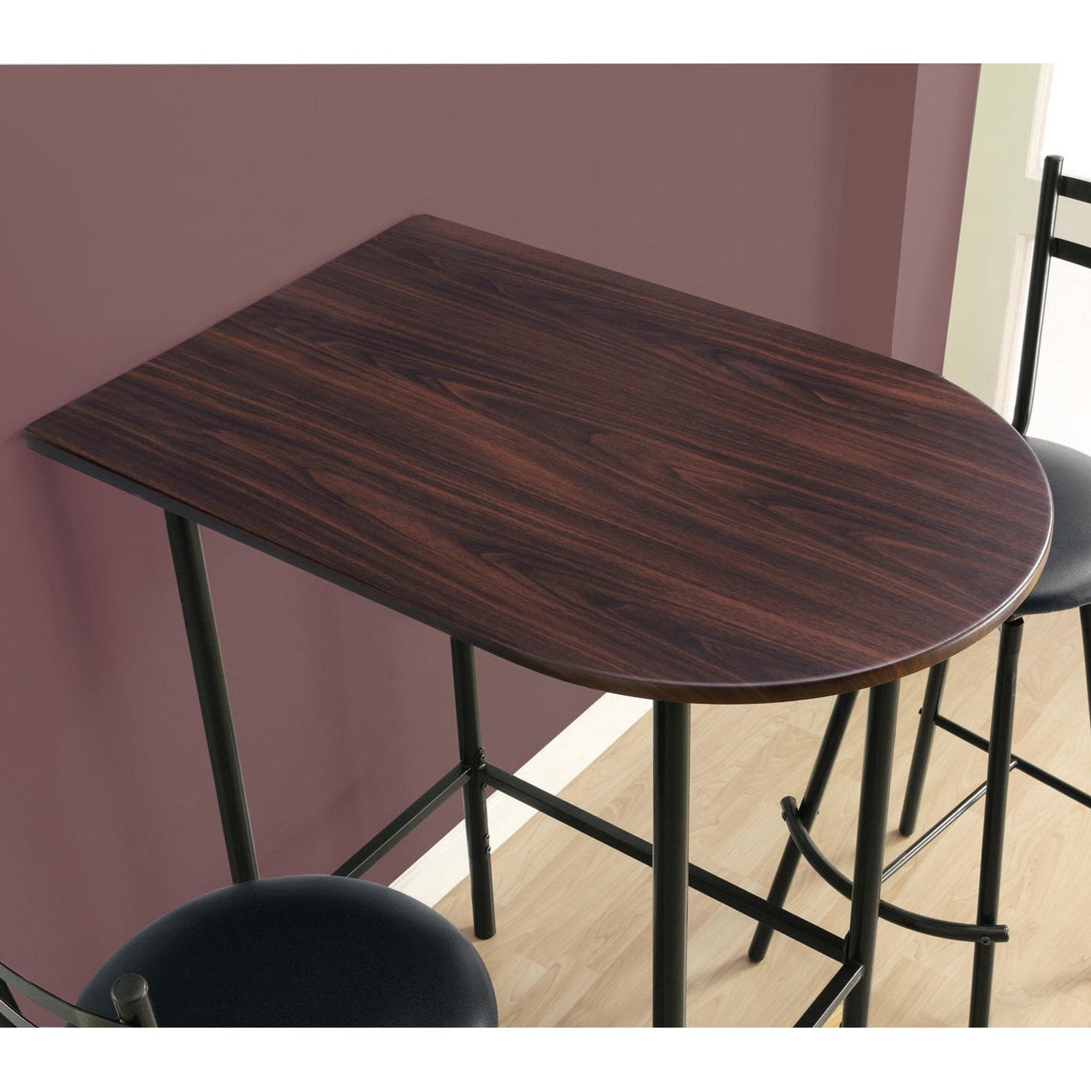 Monarch Specialties Metal Space Saver Bar Table, 24 By 36-Inch, Cappuccino/Black, 36&quot; X 24&quot; X 41&quot;