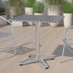 Flash Furniture Mellie 27.5'' Square Aluminum Indoor-Outdoor Table with Base