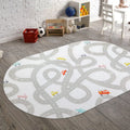 STARUIA Road Traffic Kids Rug Children Playing with Cars Playmat 4x6 Ft, Washable Play Carpet for Kids Playroom, Non-Slip Have F