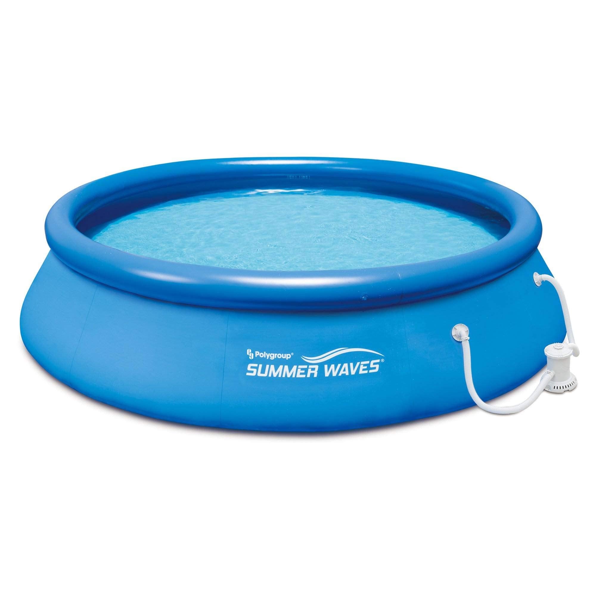 Summer Waves 12' Ft. Quick Set Inflatable Above Ground Pool With Filter Pump