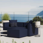 Modway Eei-4378-Nav Saybrook Patio Upholstered Loveseat And Ottoman Set In Navy