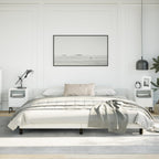 vidaXL Faux Leather Bed Frame Platform Bed, Scandinavian Style/Slats Support/No Box Spring Needed/Without Mattress/Easy Assembly, White King Bed