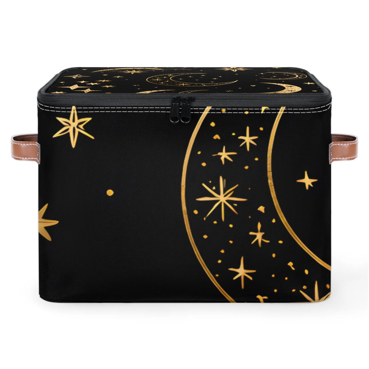 ADECORIVY Mystery Moon Witchy Gothic Foldable Storage Bin with Lid Zipper
