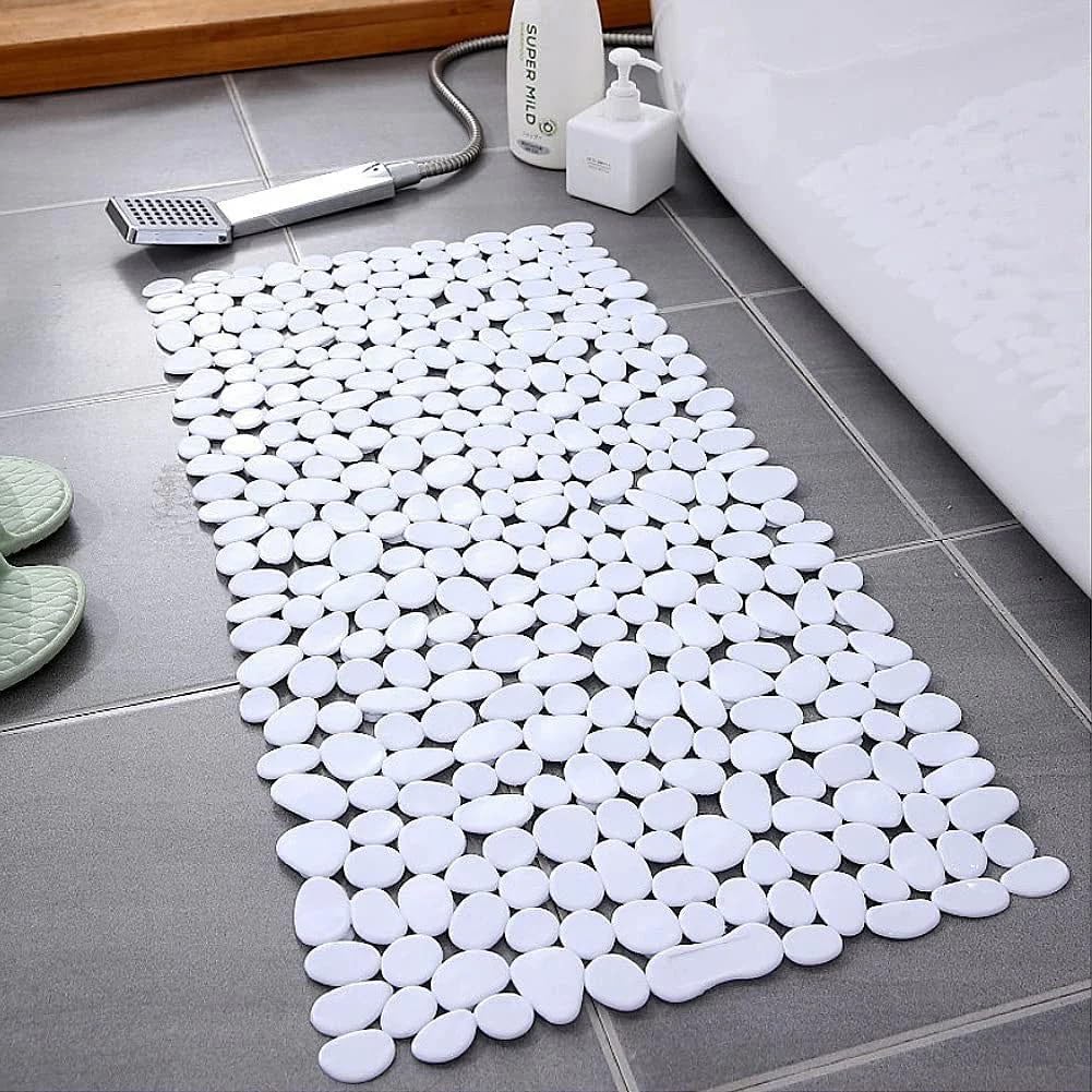 HomeRoots PVC White Spa Pebbles Bathtub Mat